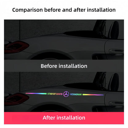 Car logo colorful stickers, car color-changing laser reflective car stickers, personalized A-pillar car door and hood stickers.