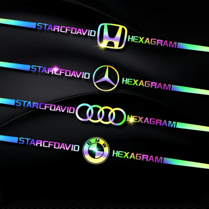 Car logo colorful stickers, car color-changing laser reflective car stickers, personalized A-pillar car door and hood stickers.