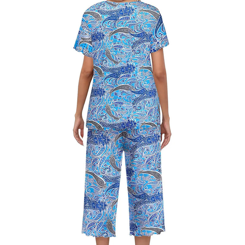 🎁Hot Sale 50% OFF⏳Women's Printed Top & Pants Sleepwear Set
